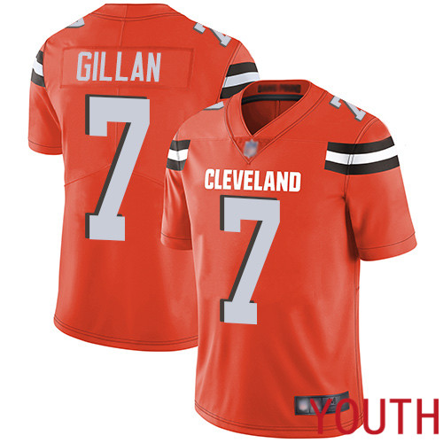 Cleveland Browns Jamie Gillan Youth Orange Limited Jersey #7 NFL Football Alternate Vapor Untouchable